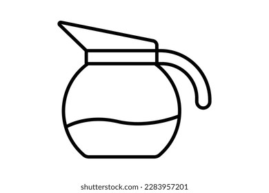 Coffee pot icon illustration. icon related to coffee element. Line icon style. Simple vector design editable
