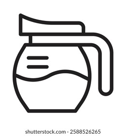 Coffee Pot icon Isolated flat vector in outline