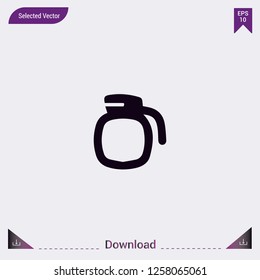 Coffee Pot icon isolated on grey background.Premium symbol for website design, mobile application, logo, ui.Vector illustration eps10.