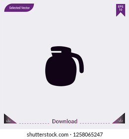 Coffee Pot icon isolated on grey background.Premium symbol for website design, mobile application, logo, ui.Vector illustration eps10.