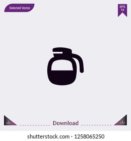 Coffee Pot icon isolated on grey background.Premium symbol for website design, mobile application, logo, ui.Vector illustration eps10.