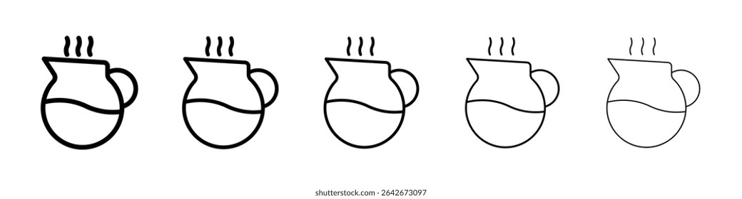 coffee pot icon isolated vector on white background set