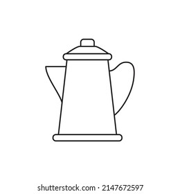 Coffee pot icon line style icon, style isolated on white background