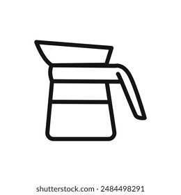 coffee pot icon linear vector graphics sign