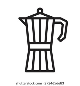Línea de diseño de logotipo de icono de cafetera simple 
