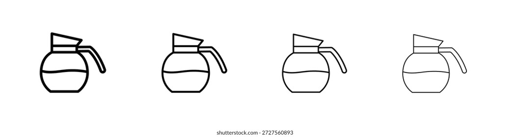 Icono de la olla de café en estilo de línea de trazo moderno. Vector 10 eps
