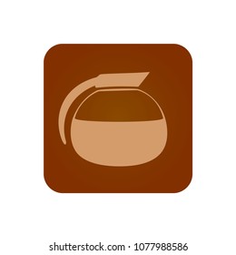 Coffee Pot Icon on a brown square