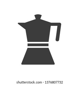 Coffee pot icon on white background. Vector illustration