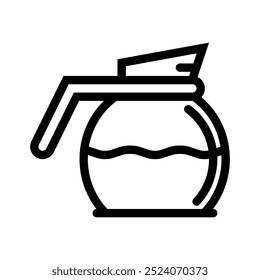 coffee pot icon. Outline style design isolated on white background