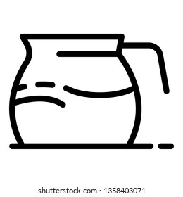 Coffee pot icon. Outline coffee pot vector icon for web design isolated on white background