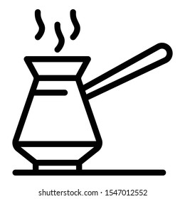 Coffee pot icon. Outline coffee pot vector icon for web design isolated on white background
