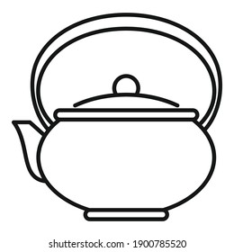 Coffee pot icon. Outline coffee pot vector icon for web design isolated on white background