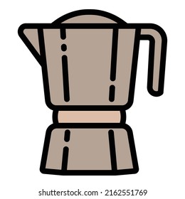 Coffee pot icon outline vector. Machine cup. Drink bar