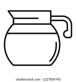 Coffee pot icon outline vector. Hot drink. Morning cafe