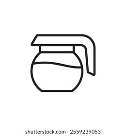 coffee pot icon Outline vector for web ui