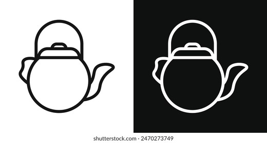 Coffee pot icon pack. Chinese tea kettle vector sign. Teapot icon.