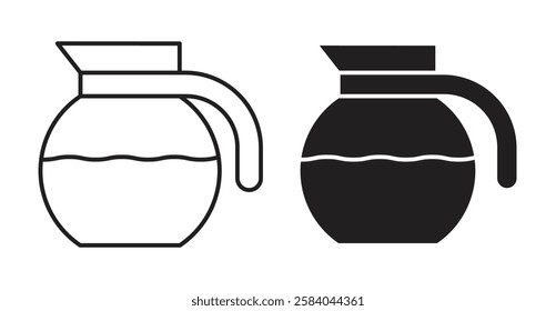 Coffee pot icon set in thin line. vector illustrations for web