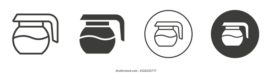 Coffee pot icon Simple outline vector logo