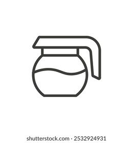 Coffee pot icon Simple outline vector logo