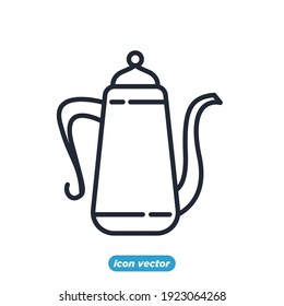 Coffee pot icon. Coffee pot symbol template for graphic and web design collection logo vector illustration