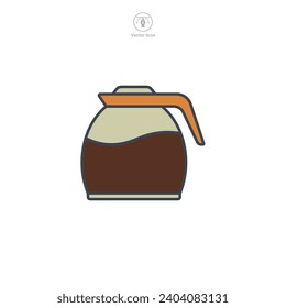 Coffee Pot Icono Icono Ilustración vectorial aislada en fondo blanco