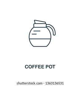 Coffee Pot icon. Thin line symbol design from coffe shop icon collection. UI and UX. Creative simple coffee pot icon for web and mobile.