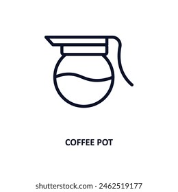 coffee pot icon. Thin line coffee pot icon from kitchen collection. Outline vector isolated on white background. Editable coffee pot symbol can be used web and mobile