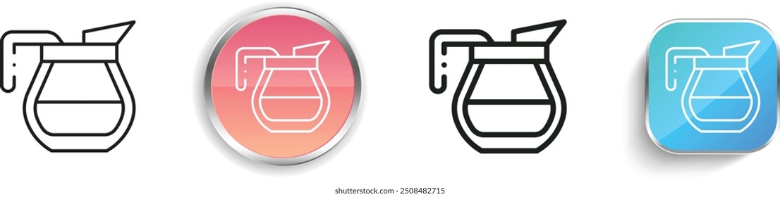 coffee pot icon. Thin Linear, Regular and Button Style Design Isolated On White Background