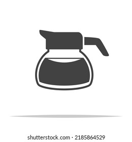 Coffee pot icon transparent vector isolated