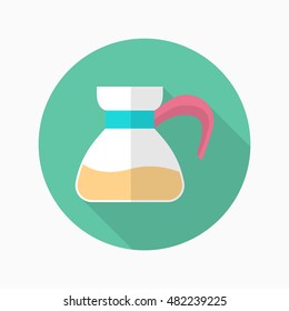 Coffee pot icon , Vector flat long shadow design.