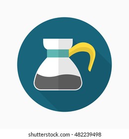 Coffee pot icon , Vector flat long shadow design. 