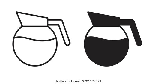 Icono de la olla de café glifo de Vector plano y de moda línea de trazo pack