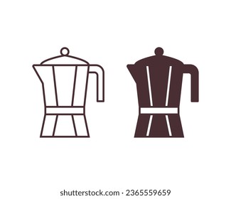 Ilustración vectorial del icono del café. Coffeepot sobre un fondo aislado. Concepto de señas de Kettle.