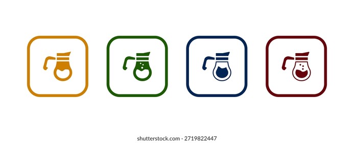 coffee pot icon vector illustration. simple coffee pot icon in different color design.