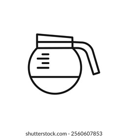 coffee pot icon vector line logo art