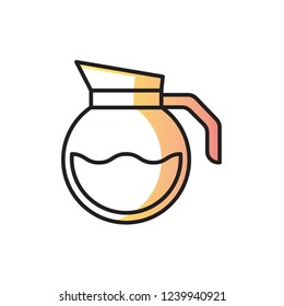 coffee pot icon vector. coffee icon with shadow style