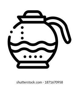 coffee pot icon vector. coffee pot sign. isolated contour symbol illustration