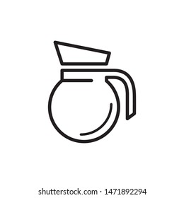 Coffee pot icon vector. Coffee pot or Teapot symbol illustration. Flat design style on white background.