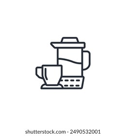 Coffee pot icon. vector.Editable stroke.linear style sign for use web design,logo.Symbol illustration.