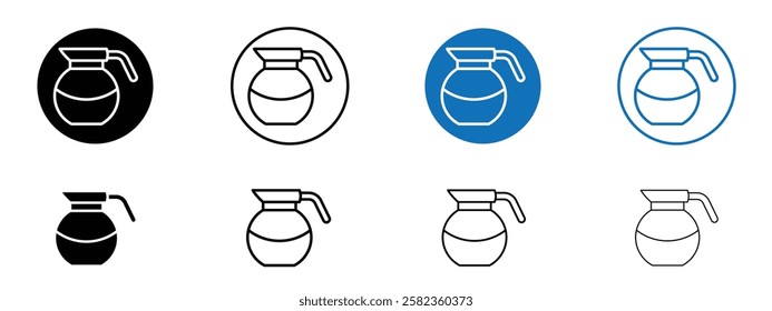 Coffee pot icons pack vectors for app and web ui designs