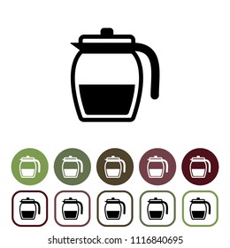Coffee pot icons set. Vector illustration.