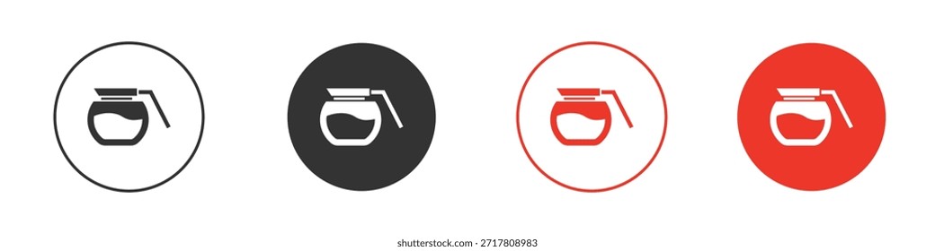 Ícones de pote de café simples plana silhueta vetor ilustração
