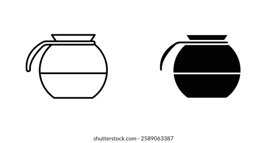 Coffee pot icons thin line illustrations designs