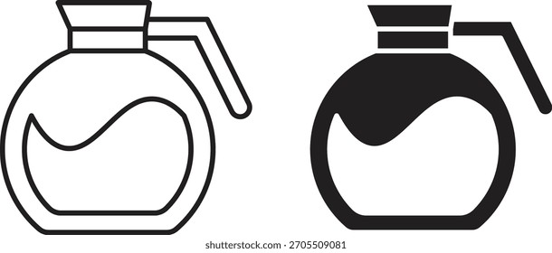 Iconos de la olla de café para el Diseño web de uso, logotipo. Ilustración del símbolo.