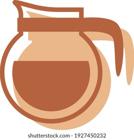 Coffee pot, ilustración, vector sobre fondo blanco.