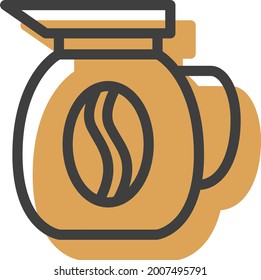 Coffee pot, illustration, vector on a white background.