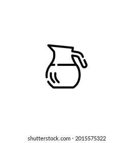 Coffee Pot incomplete line art icon template