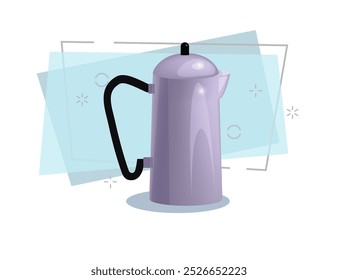 Coffee pot isolated vector. Teapot, kettle, pot. Kitchenware concept. Vector can be used for topics like beverages, cafe, household equipment