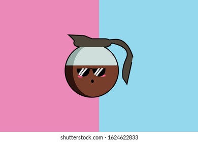 Coffee Pot Kawaii Cute Illustration Character 
