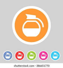 coffee pot kettle icon flat web sign symbol logo label
